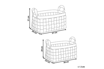 Korg Sippar set om 2 Vit - Vit - Förvaring - Småförvaring - Förvaringskorgar - Flätad korg & rottingkorg