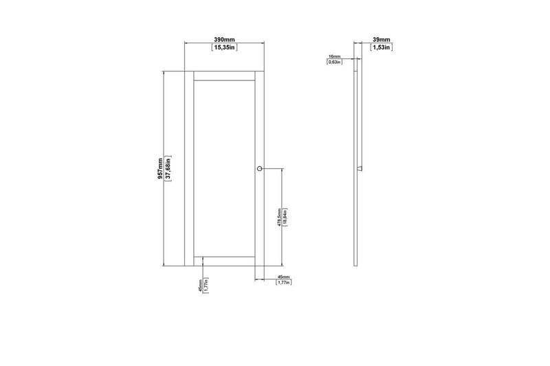 Trysil Dörr till Bokhylla 39x95,7 cm - Vit - Förvaring - Klädförvaring - Garderob & garderobssystem - Garderobsdörr - Vikdörr garderob