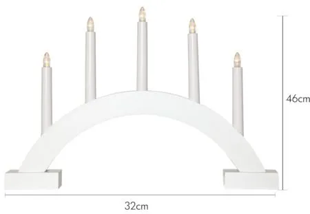Abbe Stor Adventsljusstake Båge 46 cm - Elljusstake i Trä för Fönster - Vit - Inredning - Julpynt & helgdekoration - Julpynt & juldekoration