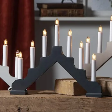 Ada Adventsljusstake 37.5 cm - Elljusstake i Trä för Fönster - Mellangrå - Inredning - Julpynt & helgdekoration - Julpynt & juldekoration