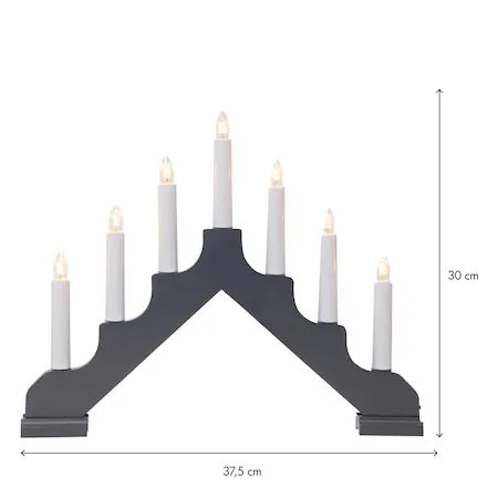 Ada Adventsljusstake 37.5 cm - Elljusstake i Trä för Fönster - Mellangrå - Inredning - Julpynt & helgdekoration - Julpynt & juldekoration
