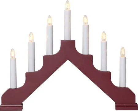 Ada Adventsljusstake 37.5 cm - Elljusstake i Trä för Fönster, Vinröd
