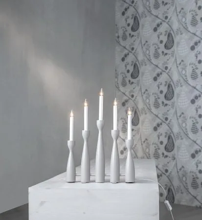 Adventsljusstake Midja 2 35x47 cm 5 ljus E10 - Beige / Vit - Inredning - Julpynt & helgdekoration - Julpynt & juldekoration