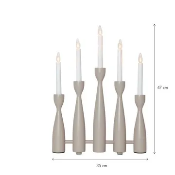 Adventsljusstake Midja 2 35x47 cm 5 ljus E10 - Beige / Vit - Inredning - Julpynt & helgdekoration - Julpynt & juldekoration