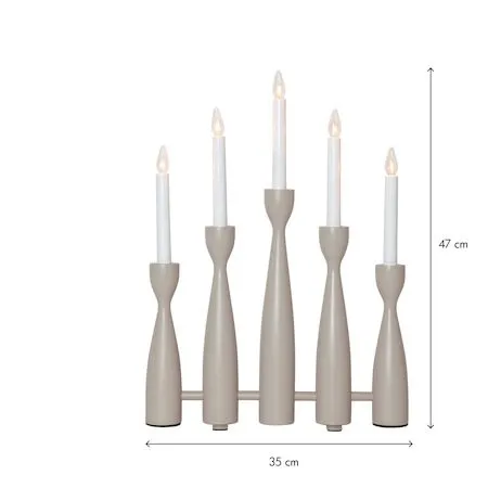 Adventsljusstake Midja 2 35x47 cm 5 ljus E10 - Beige / Vit - Inredning - Julpynt & helgdekoration - Julpynt & juldekoration