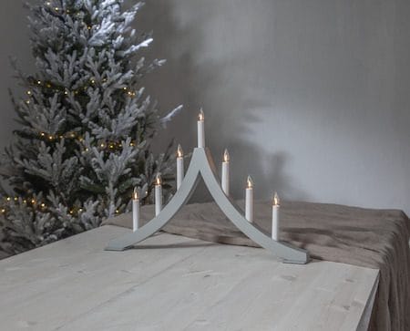 Adventsljusstake Pagod 60x40 cm Trä 7 ljus E10 - Grå - Inredning - Julpynt & helgdekoration - Julpynt & juldekoration