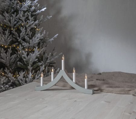 Adventsljusstake Pagod 45x27 cm Trä 5 ljus E10 - Grå - Inredning - Julpynt & helgdekoration - Julpynt & juldekoration