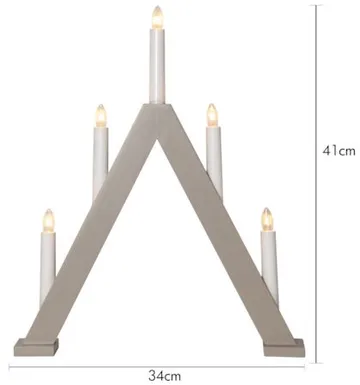 Albo Adventsljusstake 34 cm - Elljusstake i Trä för Fönster - Gråbeige - Inredning - Julpynt & helgdekoration - Julpynt & juldekoration