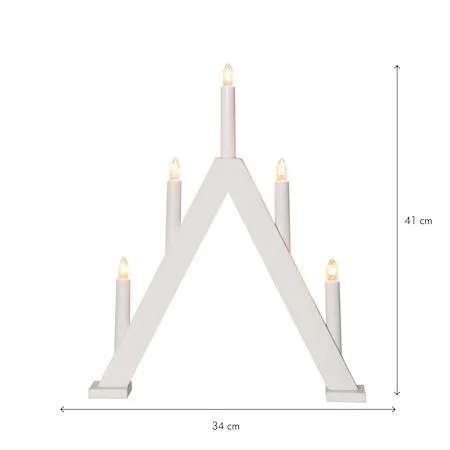 Albo Adventsljusstake 34 cm - Elljusstake i Trä för Fönster - Vit - Inredning - Julpynt & helgdekoration - Julpynt & juldekoration