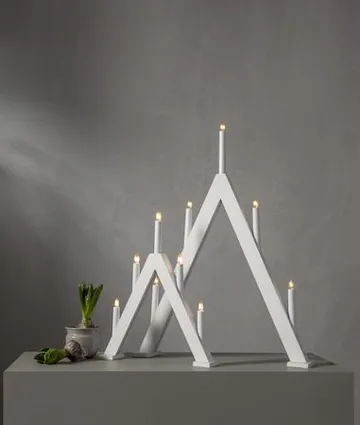 Albo Adventsljusstake 34 cm - Elljusstake i Trä för Fönster - Vit - Inredning - Julpynt & helgdekoration - Julpynt & juldekoration