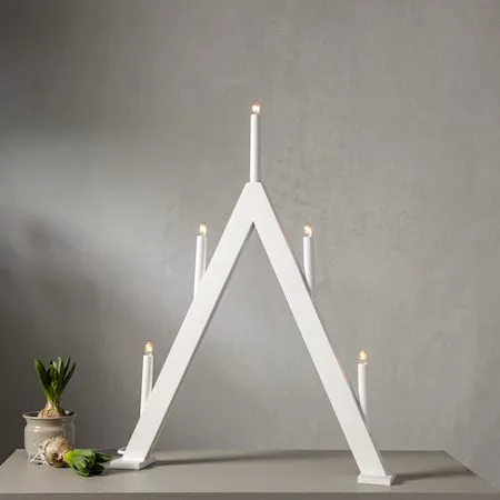 Albo Stor Adventsljusstake 51 cm - Elljusstake i Trä för Fönster - Vit - Inredning - Julpynt & helgdekoration - Julpynt & juldekoration