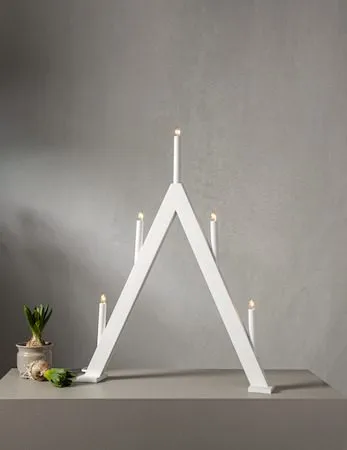 Albo Stor Adventsljusstake 51 cm - Elljusstake i Trä för Fönster - Vit - Inredning - Julpynt & helgdekoration - Julpynt & juldekoration