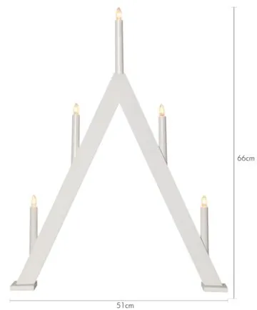 Albo Stor Adventsljusstake 51 cm - Elljusstake i Trä för Fönster - Vit - Inredning - Julpynt & helgdekoration - Julpynt & juldekoration