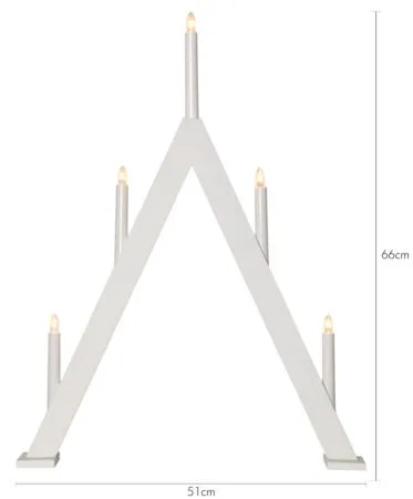 Albo Stor Adventsljusstake 51 cm - Elljusstake i Trä för Fönster - Vit - Inredning - Julpynt & helgdekoration - Julpynt & juldekoration