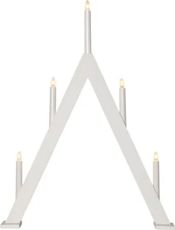 Albo Stor Adventsljusstake 51 cm - Elljusstake i Trä för Fönster, Vit