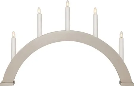 Albo Stor Adventsljusstake Båge 51 cm - Elljusstake i Trä för Fönster, Ljusbeige