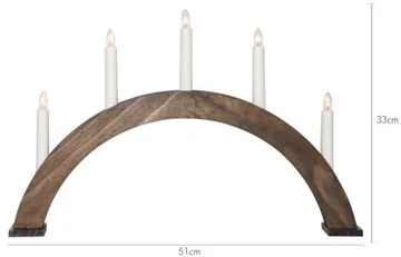 Albo Stor Adventsljusstake Båge 51 cm - Elljusstake i Trä för Fönster - Mörkbrun - Inredning - Julpynt & helgdekoration - Julpynt & juldekoration