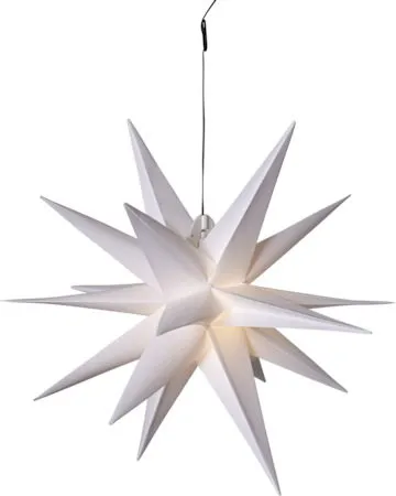 Alice Adventsstjärna 60 cm i Plast med batteri och LED, Vit