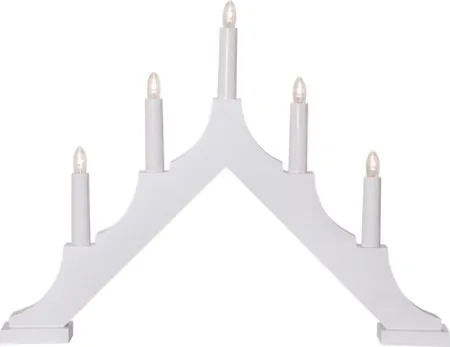 Alma Adventsljusstake 44 cm - Elljusstake i Trä för Fönster, Vit