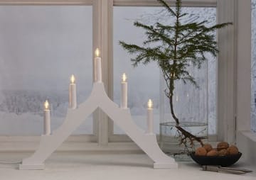 Alma Adventsljusstake 44 cm - Elljusstake i Trä för Fönster - Vit - Inredning - Julpynt & helgdekoration - Julpynt & juldekoration
