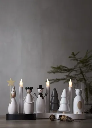 Christmas Joy Lucia 16 cm - Rund Ljusstake i Trä - Vit - Inredning - Julpynt & helgdekoration - Julpynt & juldekoration