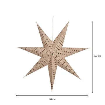 Cotton Adventsstjärna 60 cm – Jullampa i papper - Beige med gröna prickar - Inredning - Julpynt & helgdekoration - Julpynt & juldekoration