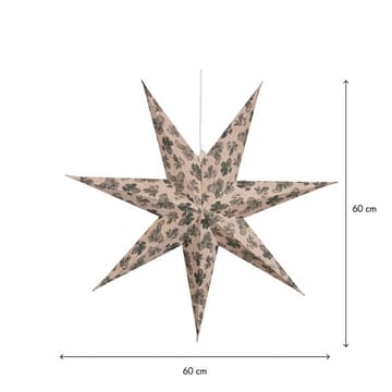 Cotton Adventsstjärna 60 cm – Jullampa i papper - Beige med grönt mönster - Inredning - Julpynt & helgdekoration - Julpynt & juldekoration