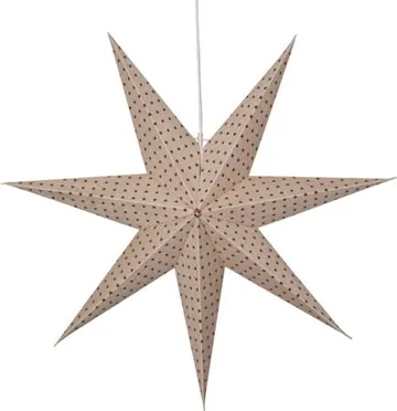 Cotton Adventsstjärna 60 cm - Jullampa i papper - Beige med röda prickar - Inredning - Julpynt & helgdekoration - Julpynt & juldekoration
