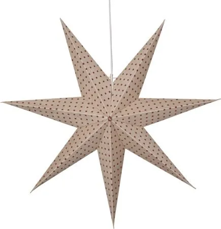 Cotton Adventsstjärna 60 cm - Jullampa i papper - Beige med röda prickar - Inredning - Julpynt & helgdekoration - Julpynt & juldekoration