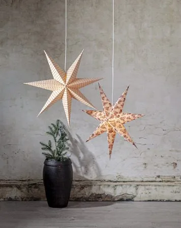 Cotton Adventsstjärna 60 cm - Jullampa i papper - Beige med röda prickar - Inredning - Julpynt & helgdekoration - Julpynt & juldekoration