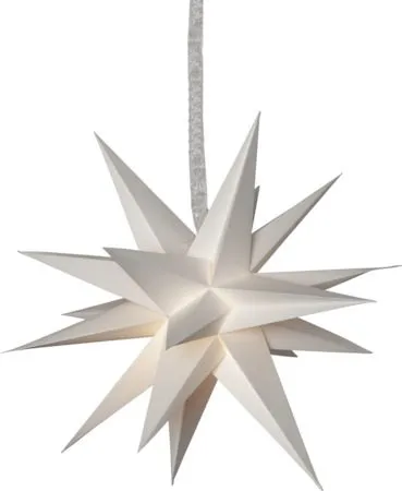 December 3D Pappersstjärna 55 cm 18 Uddar, Vit