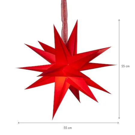 December Pappersstjärna 55 cm - Jullampa - Röd - Inredning - Julpynt & helgdekoration - Julpynt & juldekoration