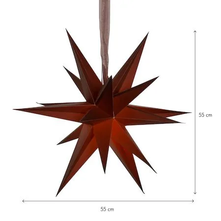 December Pappersstjärna 55 cm – Jullampa - Brun - Inredning - Julpynt & helgdekoration - Julpynt & juldekoration