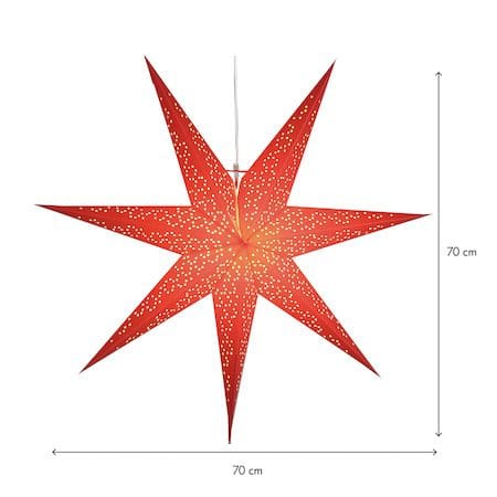 Dot Stor Adventsstjärna 70 cm - Jullampa i papper - Röd - Inredning - Julpynt & helgdekoration - Julpynt & juldekoration