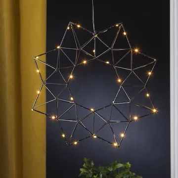 Edge Krans med Belysning 40 cm – Jullampa i metall - Svart - Inredning - Julpynt & helgdekoration - Julpynt & juldekoration