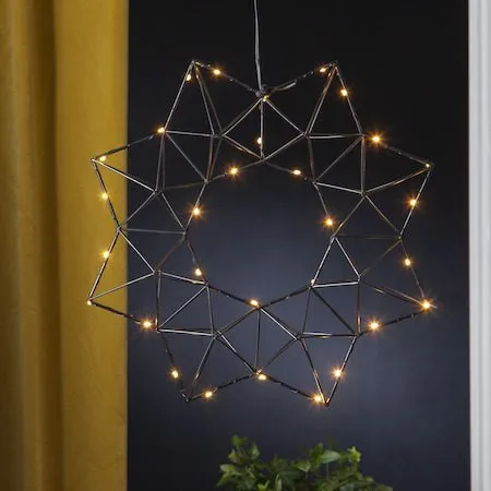 Edge Krans med Belysning 40 cm – Jullampa i metall - Svart - Inredning - Julpynt & helgdekoration - Julpynt & juldekoration