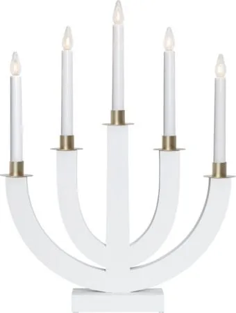 Eli Adventsljusstake 37 cm - Ljusstake i Trä - Vit - Inredning - Julpynt & helgdekoration - Julpynt & juldekoration
