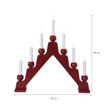 Emma Adventsljusstake 45 cm - Elljusstake i Trä för Fönster - Mörkröd - Inredning - Julpynt & helgdekoration - Julpynt & juldekoration