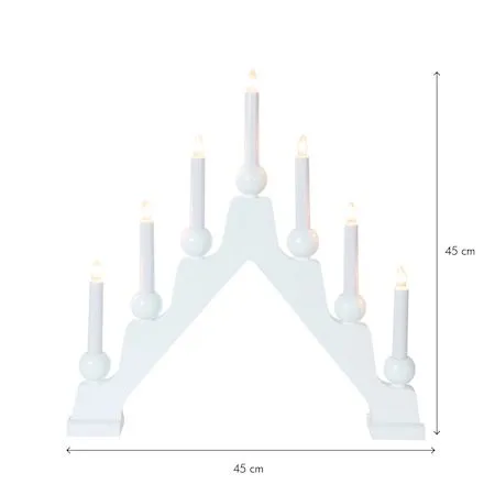 Emma Adventsljusstake 45 cm - Elljusstake i Trä för Fönster - Vit - Inredning - Julpynt & helgdekoration - Julpynt & juldekoration