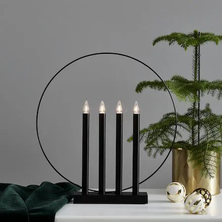 Glory Adventsljusstake 42 cm - Ljusstake i Metall - Svart - Inredning - Julpynt & helgdekoration - Julpynt & juldekoration