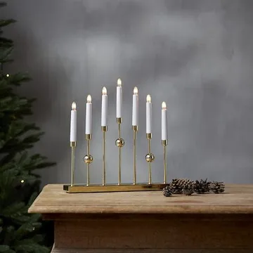 Gustavo Adventsljusstake 37 cm - Ljusstake i Metall för Advent - Mässingsguld - Inredning - Julpynt & helgdekoration - Julpynt & juldekoration