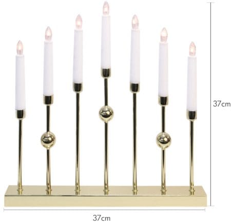 Gustavo Adventsljusstake 37 cm - Ljusstake i Metall för Advent - Mässingsguld - Inredning - Julpynt & helgdekoration - Julpynt & juldekoration