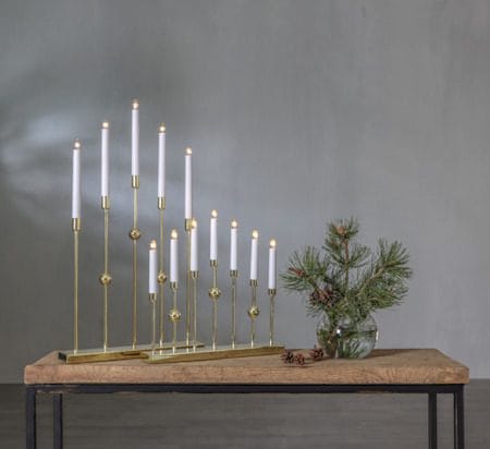 Gustavo Adventsljusstake 37 cm - Ljusstake i Metall för Advent - Mässingsguld - Inredning - Julpynt & helgdekoration - Julpynt & juldekoration