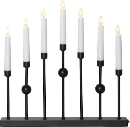 Gustavo Adventsljusstake 37 cm - Ljusstake i Metall för Advent, Svart