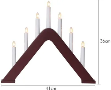 Jarve Adventsljusstake 41 cm - Elljusstake i Trä för Fönster - Mörk Vinröd - Inredning - Julpynt & helgdekoration - Julpynt & juldekoration