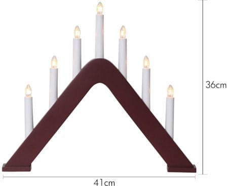 Jarve Adventsljusstake 41 cm - Elljusstake i Trä för Fönster - Mörk Vinröd - Inredning - Julpynt & helgdekoration - Julpynt & juldekoration