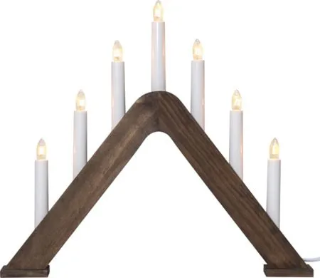 Jarve Adventsljusstake 41 cm - Elljusstake i Trä för Fönster, Mörkbrun