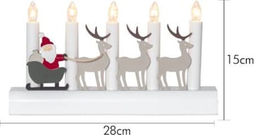 Julia Adventsljusstake Tomte & Renar 28 cm - Ljusstake i Trä för Advent - Vit - Inredning - Julpynt & helgdekoration - Julpynt & juldekoration