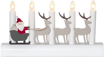 Julia Adventsljusstake Tomte & Renar 28 cm - Ljusstake i Trä för Advent - Vit - Inredning - Julpynt & helgdekoration - Julpynt & juldekoration