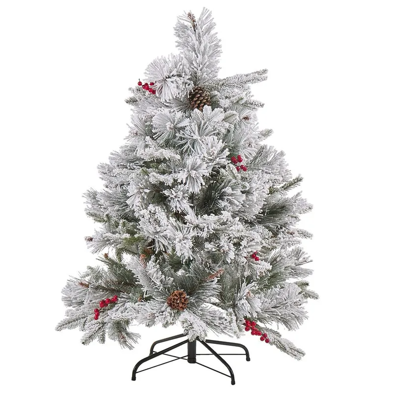 Masala Liten Snöig Plastgran 120 cm, Vit|Grön